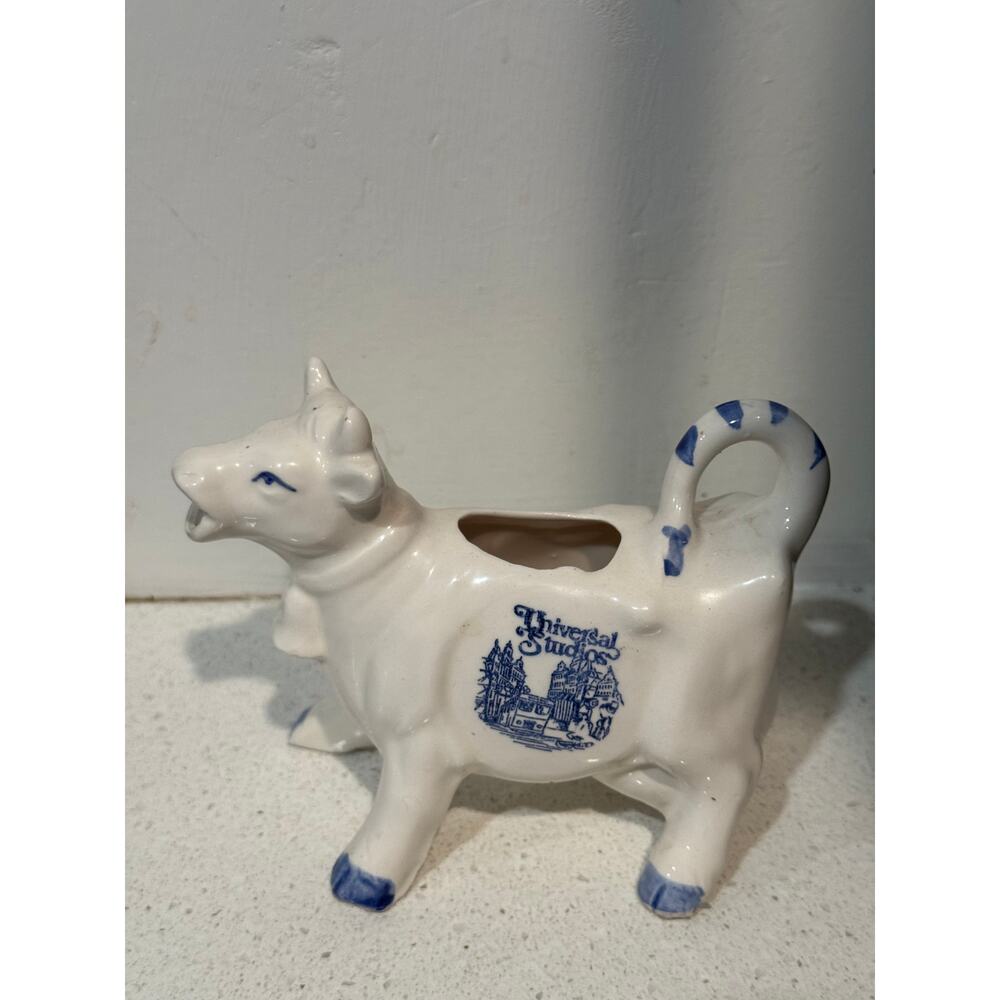 Vintage Universal Studios Souvenir Cow Creamer Pitcher 1980s Ceramic Whimsical